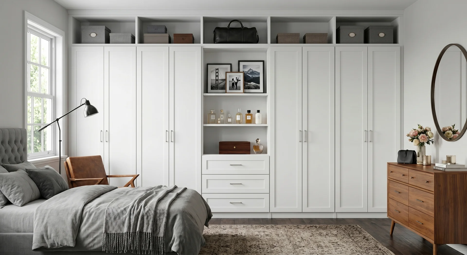 Organized custom closet after a CSD Closets renovation